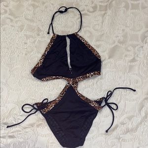 NWOT Victoria’s Secret Leopard/Black one piece